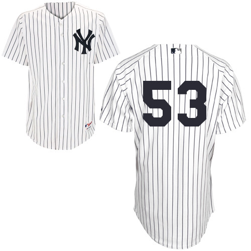Austin Romine #53 MLB Jersey-New York Yankees Men's Authentic Home White Baseball Jersey - Click Image to Close